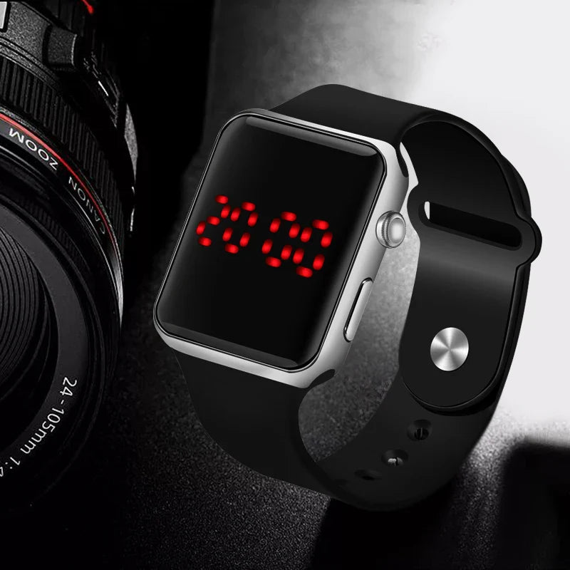 RUNERR Men's LED Digital Sport Watch – Square Dial Silicone Band