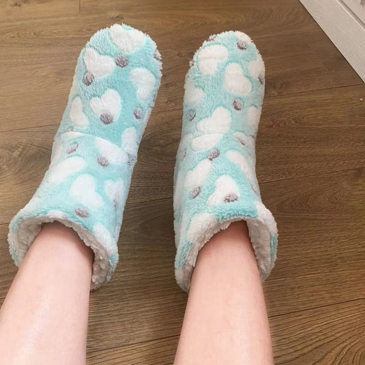 Women's Plush Fur Lined Ankle Boot Slippers – Warm Winter Indoor