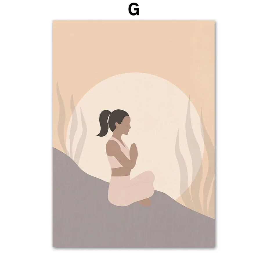 Calming Zen Canvas Painting Nordic Posters Prints Wall Art Pictures For Living Room Home Decor Boho Lotus Yoga Girl Meditation Peaceful Pleasures Health and Wellness T80475-07 20x30cm Unframed