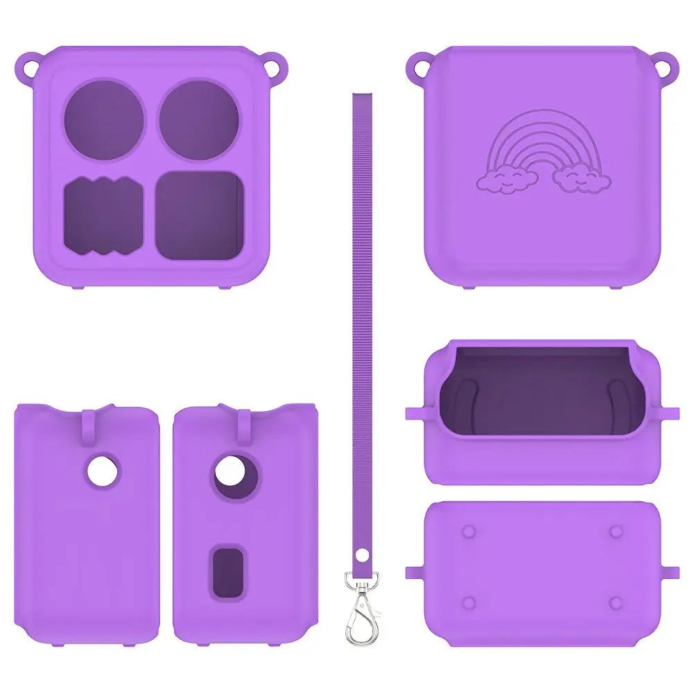 Silicone Protective Case for Yoto Mini Audio Player With Lanyard Card Slot Dustproof Shockproof Portable Storage Accessories Peaceful Pleasures Health and Wellness Purple