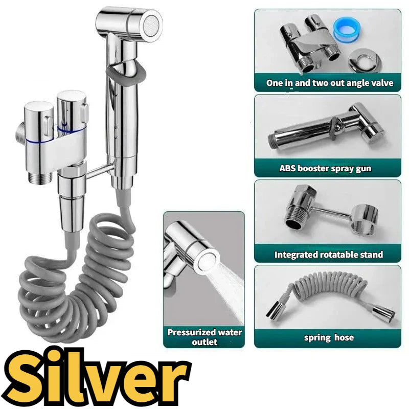 Handheld Bidet Sprayer Set – Dual Outlet Angle Valve Kit