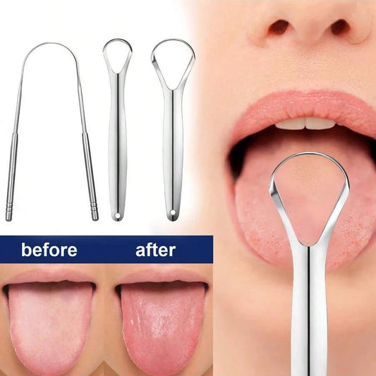 Stainless Steel Tongue Scraper for Adults – 3 Pack Tongue Scraper Peaceful Pleasures Health and Wellness