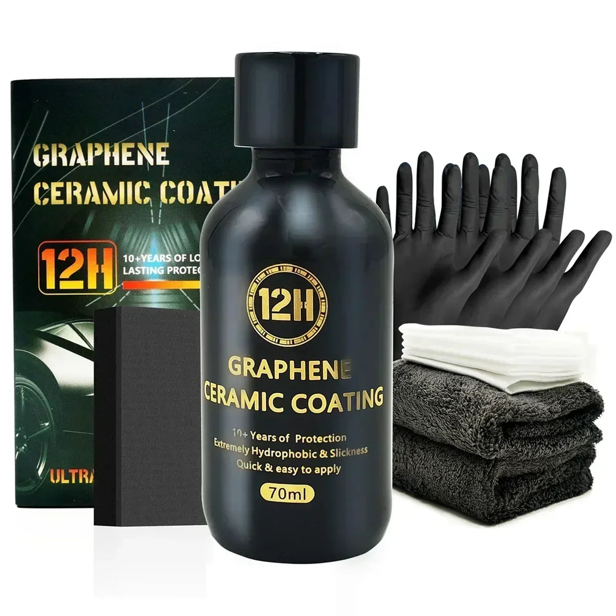 12H Graphene Ceramic Coating with Self Healing and UV Track Technology Car Detailing Professionals 10+ Years of Protection Peaceful Pleasures Health and Wellness