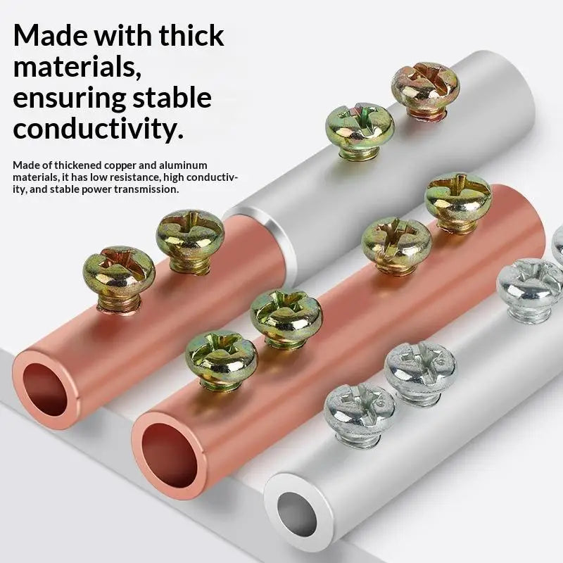 1/3Pcs Copper AL Cable Wire Tubular Screw Bolt Connection Sleeve Join GTL Quick Cable Connector Copper Wire Butt Terminal Splice Peaceful Pleasures Health and Wellness