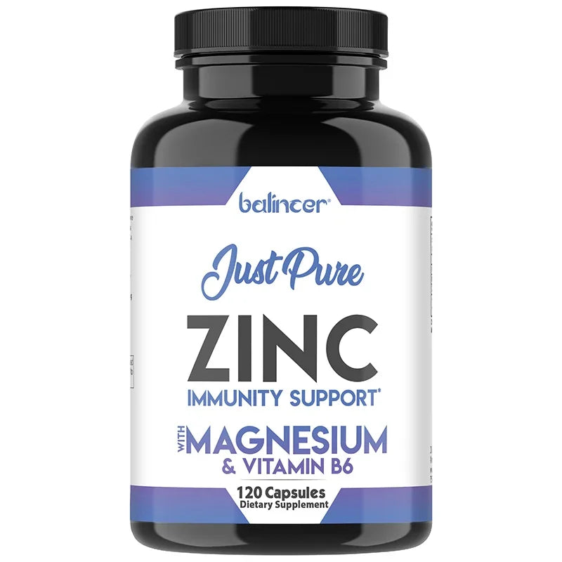 Zinc Capsules for Healthy Skin, Taste & Vision, Immune System & Antioxidant Support, Supports Cell Growth - Non GMO, Vegan Peaceful Pleasures Health and Wellness 120 count 1 bottle