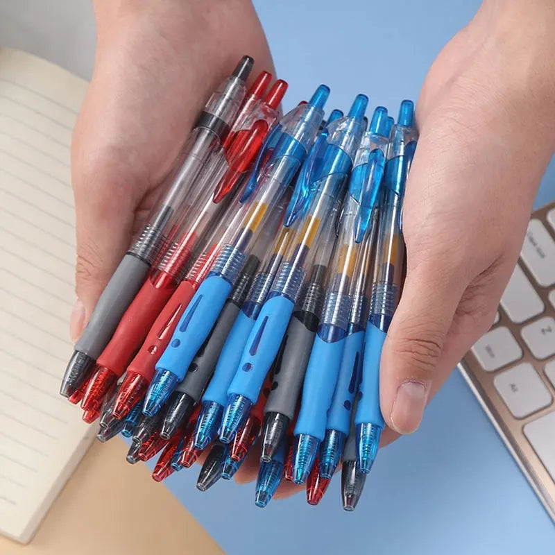 Retractable Gel Pens Set 6/13pcs – Black Red Blue Ink 0.5mm