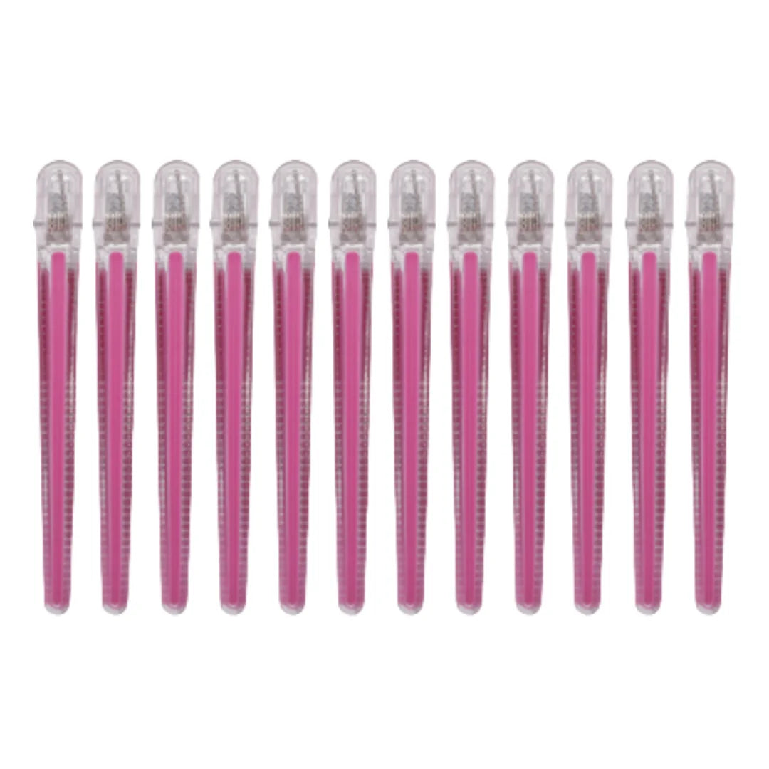 4/6/10/12Pcs Professional Hairdressing Hairpins Rainbow Colors Sectioning Cutting Hair Clamps Barber Hair Clips Styling Tools Peaceful Pleasures Health and Wellness pink 12