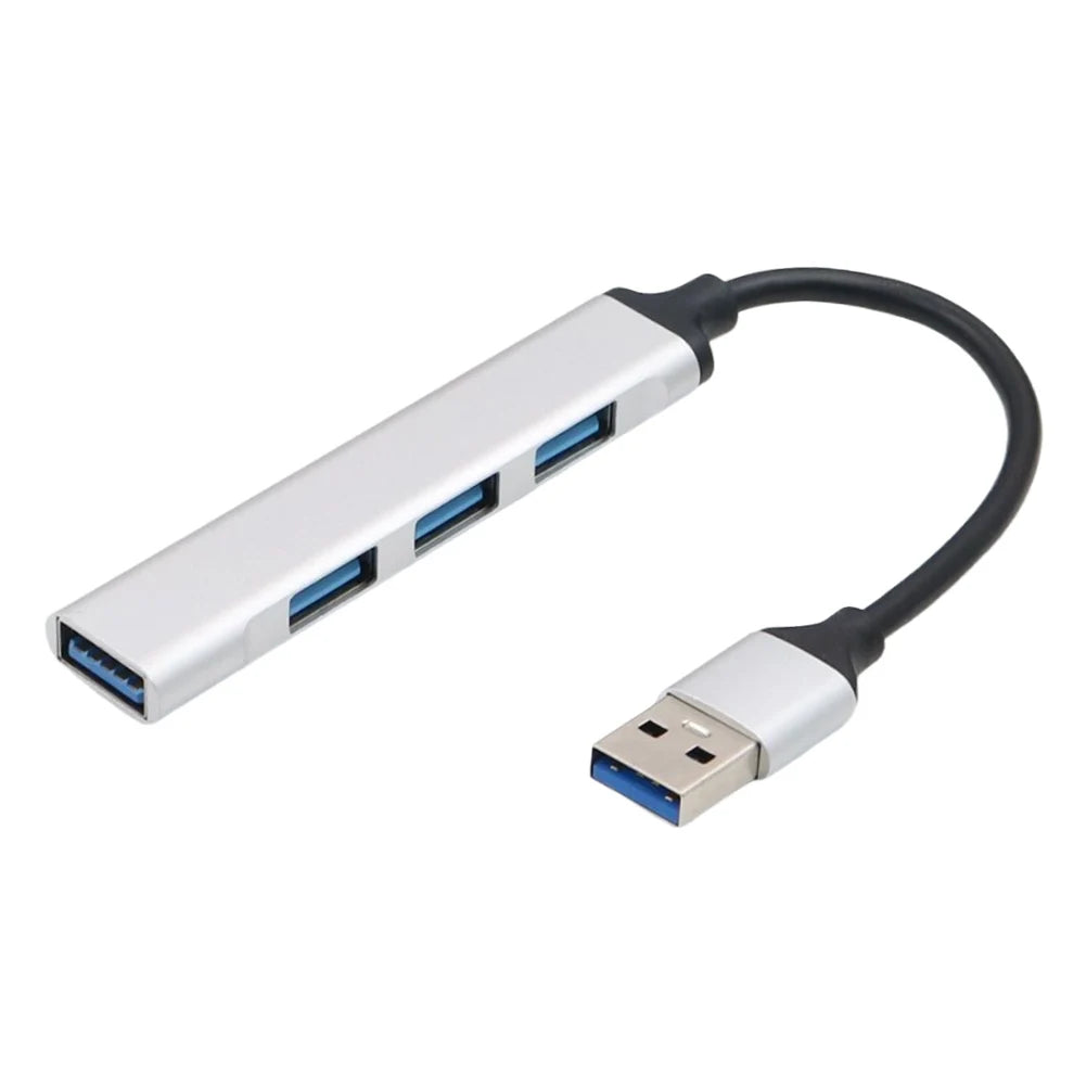 4-Port USB 3.0 Hub – 5Gbps USB-C & USB-A Port Expander Peaceful Pleasures Health and Wellness USB3.0 Silver france