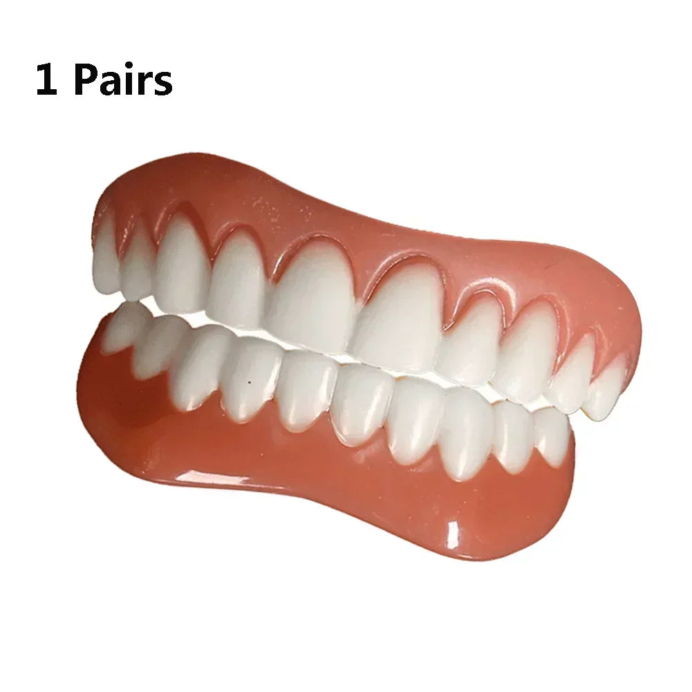 New False Teeth Silicone Upper & Lower Veneers Perfect Laugh Veneers Dentures Paste Fake Teeth Braces Comfortable Teeth Peaceful Pleasures Health and Wellness 1 pair