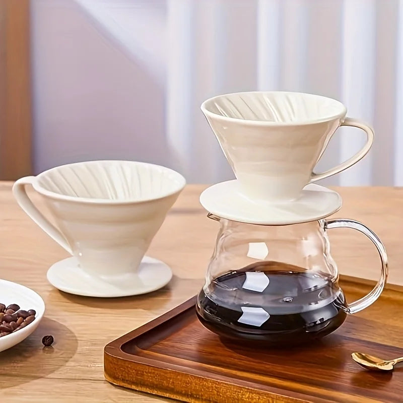 Pour Over Coffee Maker, Single Cup Coffee Dripper, Ceramic Coffee Filter Dripper with 100pcs Filter Paper Peaceful Pleasures Health and Wellness