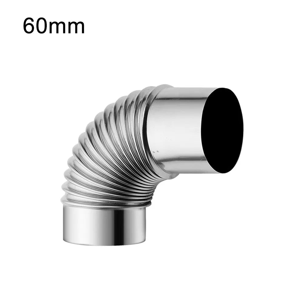90-degree Stove Pipe Elbow Tube Fitting Connector 60 70 Stainless