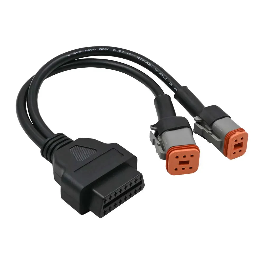 2-in-1 Motorcycle OBD2 Connector – 4 & 6 Pin Harley Adapter