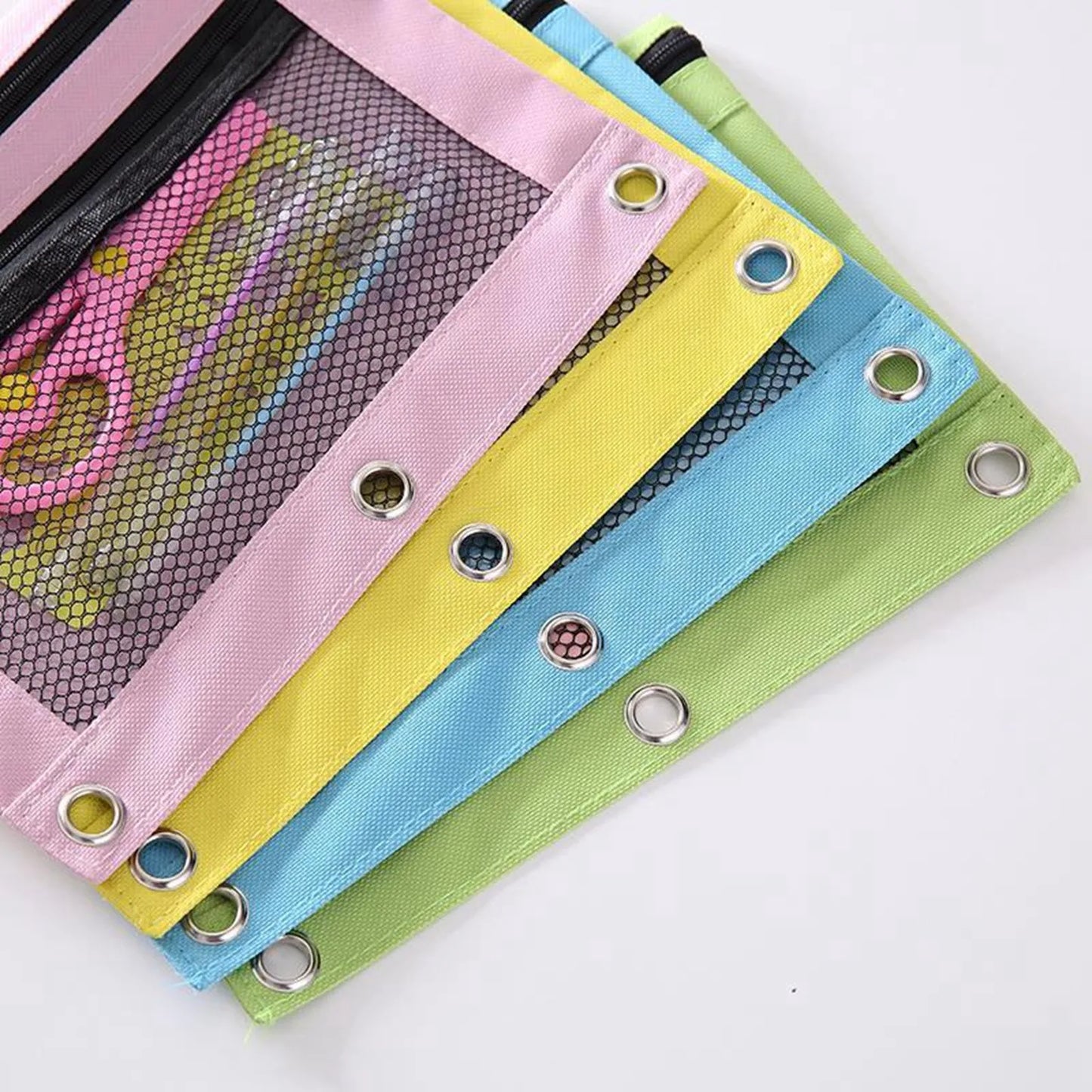 Colorful Double Layer canvas Cloth Zipper Paper File Folder Book Pencil Pen Case Bag File Document Bags Peaceful Pleasures Health and Wellness