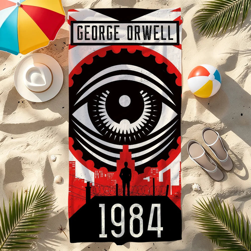 1984 George Orwell Quick-Dry Beach Towel | Travel & Pool Towel Quick-Dry Beach Towel Peaceful Pleasures Health and Wellness