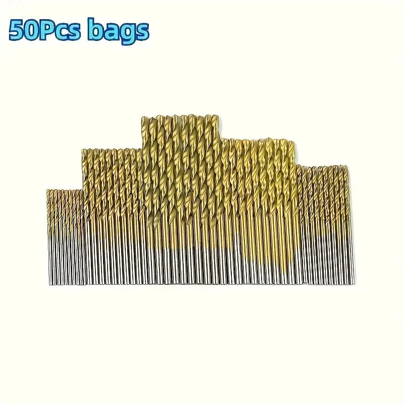 50/99pc Titanium HSS Twist Drill Bit Set 1–3mm | Wood & Metal Peaceful Pleasures Health and Wellness oz0316-50pcs