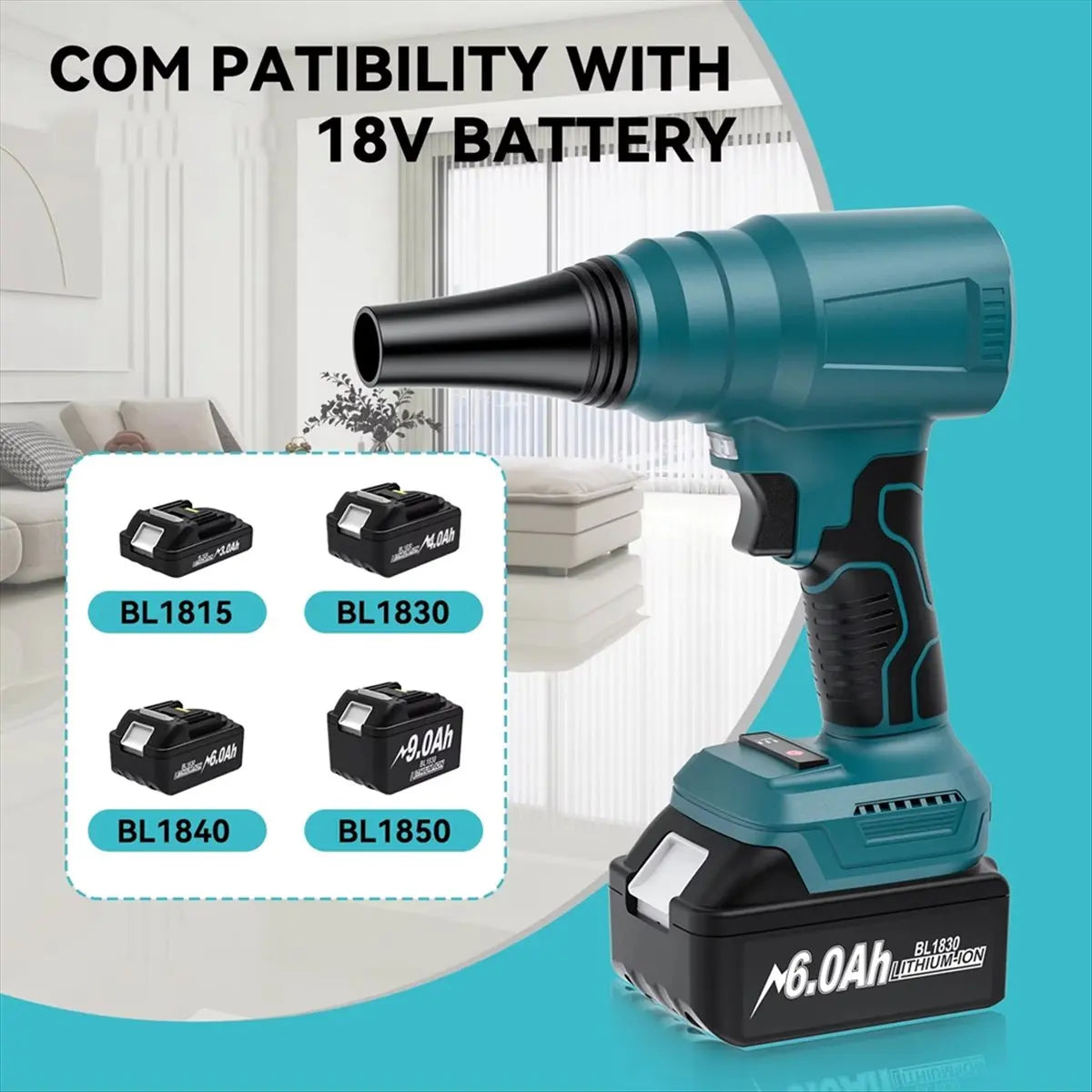 *ABDH For Makita 18V Cordless Dust Blower Battery, Brushless Motor Compressed Air Dust Collector Handheld Power Tool Peaceful Pleasures Health and Wellness Default Title