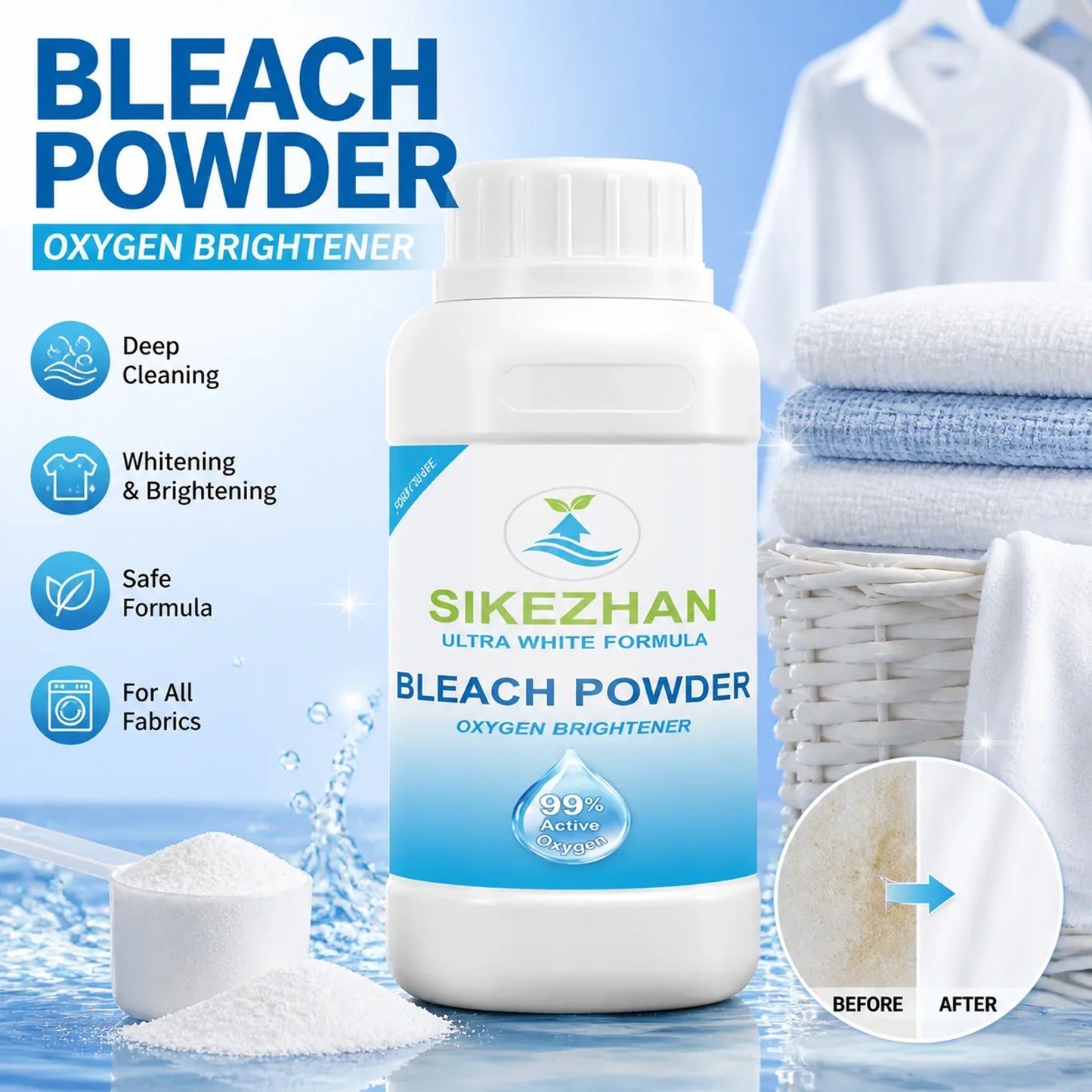 99% Pure Sodium Percarbonate Oxygen Bleach Powder | Color-Safe