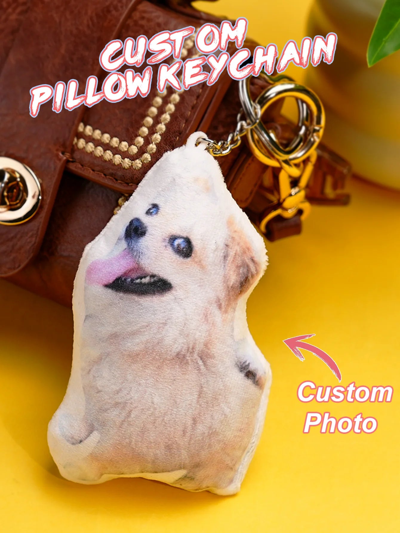 Custom Photo Pillow Keychain | Personalized Pet & Couple Gift