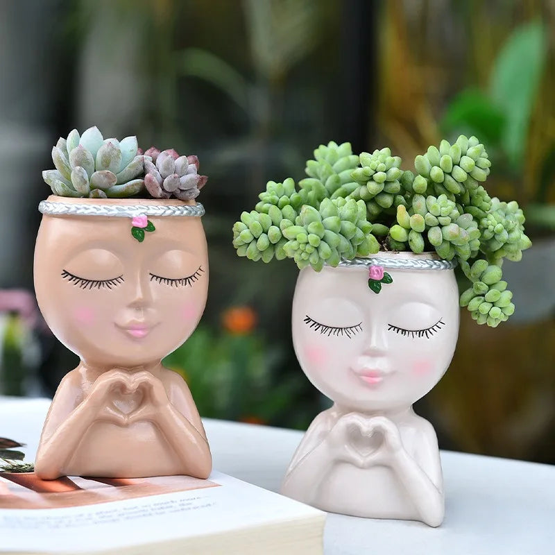 Love Girl Succulent Pot – Cute Unique Home Decor Flower Pot