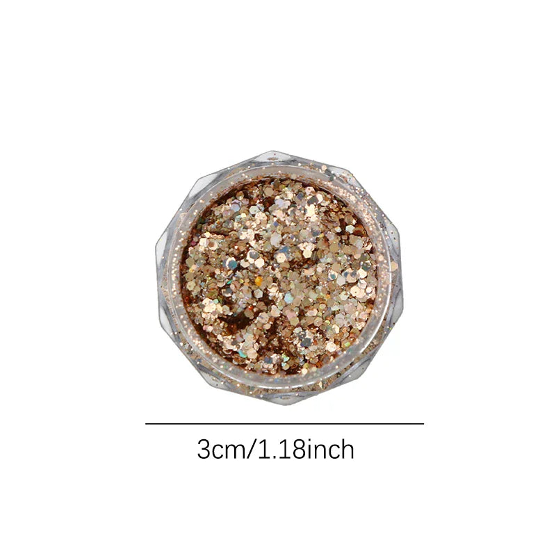 1 Box Holographic Pure Shiny Glitter Flakes Sparkly Chunky Iridescent Gold Silver Metallic Mermaid Nail Art Powder Sequins Peaceful Pleasures Health and Wellness