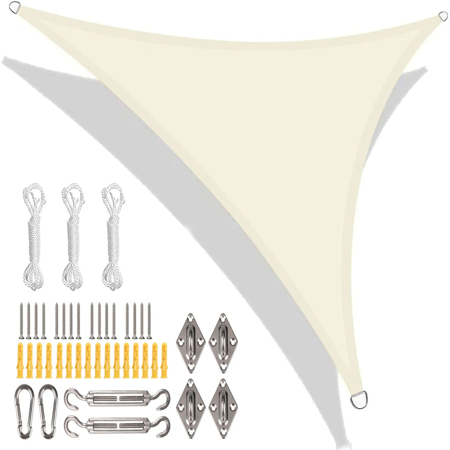 Triangle Shade Sail UPF50+ 98% UV Block Water-Resistant Canopy