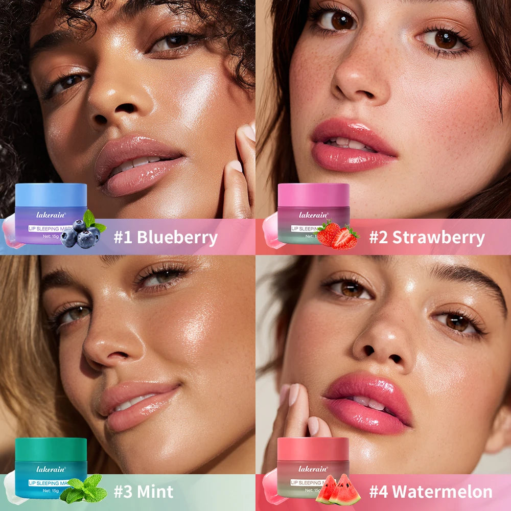 Lakerain Lip Sleeping Mask Smooth Creamy Texture Dual-Color Formula Overnight Hydration Non-Sticky Natural Protection Lip Mask Peaceful Pleasures Health and Wellness