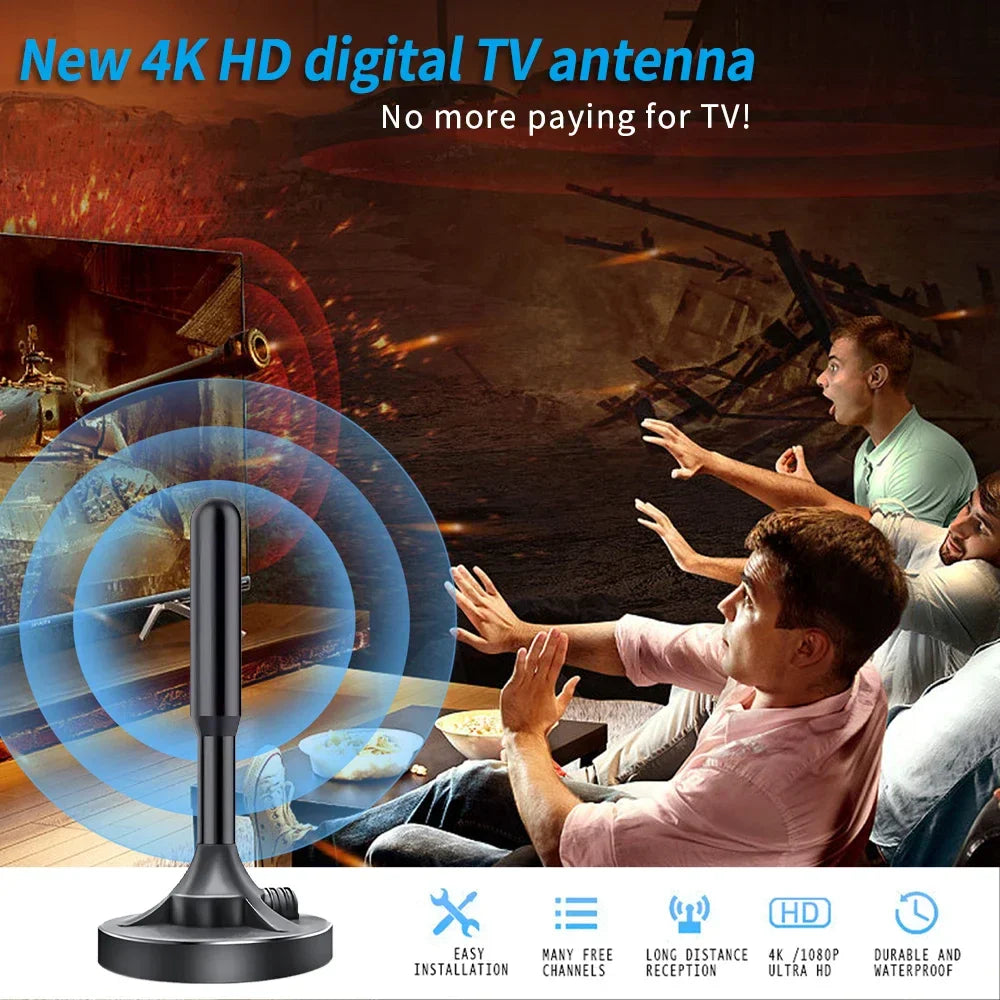 DVB-T2 Indoor Digital TV Antenna 4K | 5m Cable & Amplifier