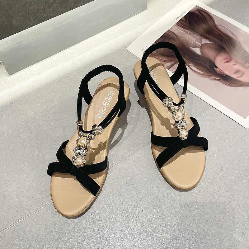 Women's Bohemian Platform Beach Sandals – Retro Ethnic Style Women's Platform Sandals Peaceful Pleasures Health and Wellness 37 Black