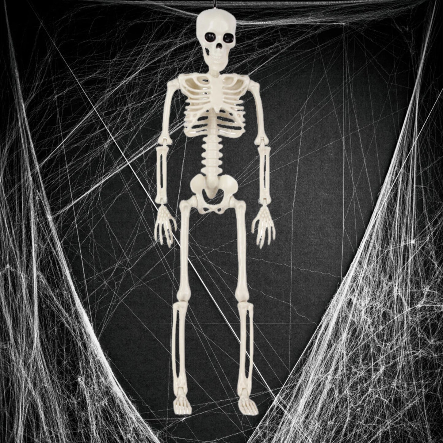 Halloween Life Size Skeleton Full Body 40cm Posable Halloween Skeleton Decor with Movable Joints for Haunted Houses Cemeteries Peaceful Pleasures Health and Wellness
