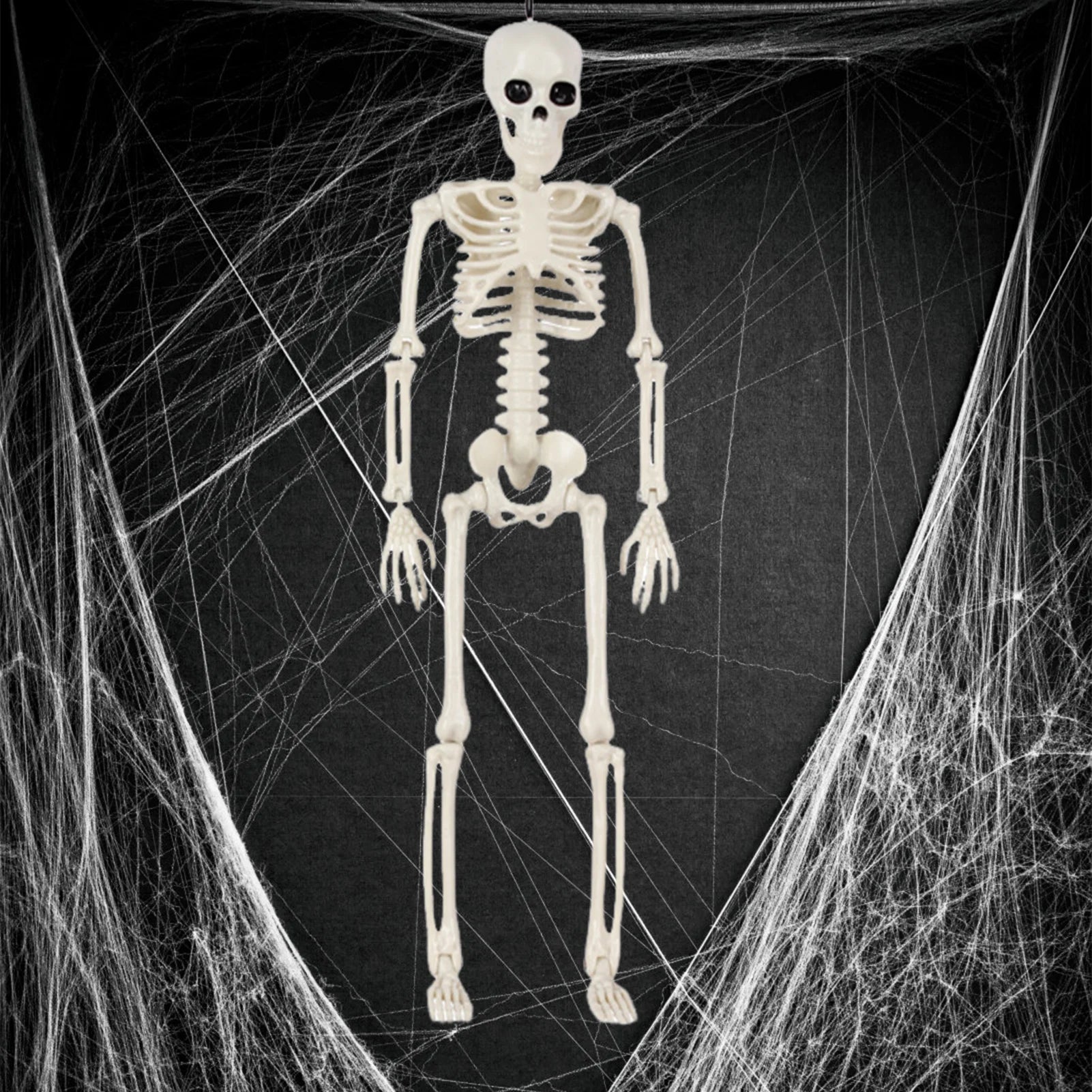 Halloween Life Size Skeleton Full Body 40cm Posable Halloween Skeleton Decor with Movable Joints for Haunted Houses Cemeteries Peaceful Pleasures Health and Wellness