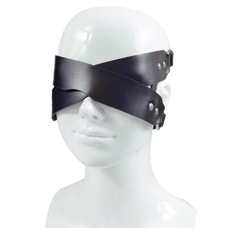 Synthetic Leather Eye Mask – Adjustable Masquerade Costume