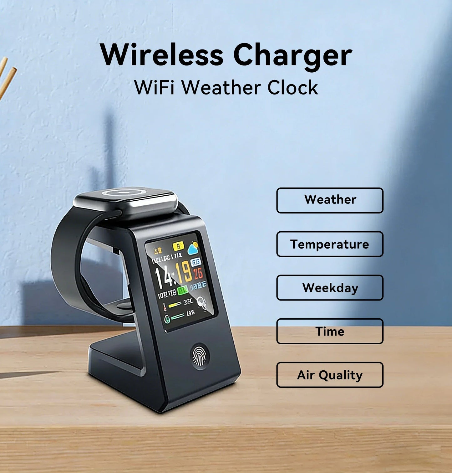 GEEKMAGIC Smart WiFi Weather Clock with Wireless Charging
