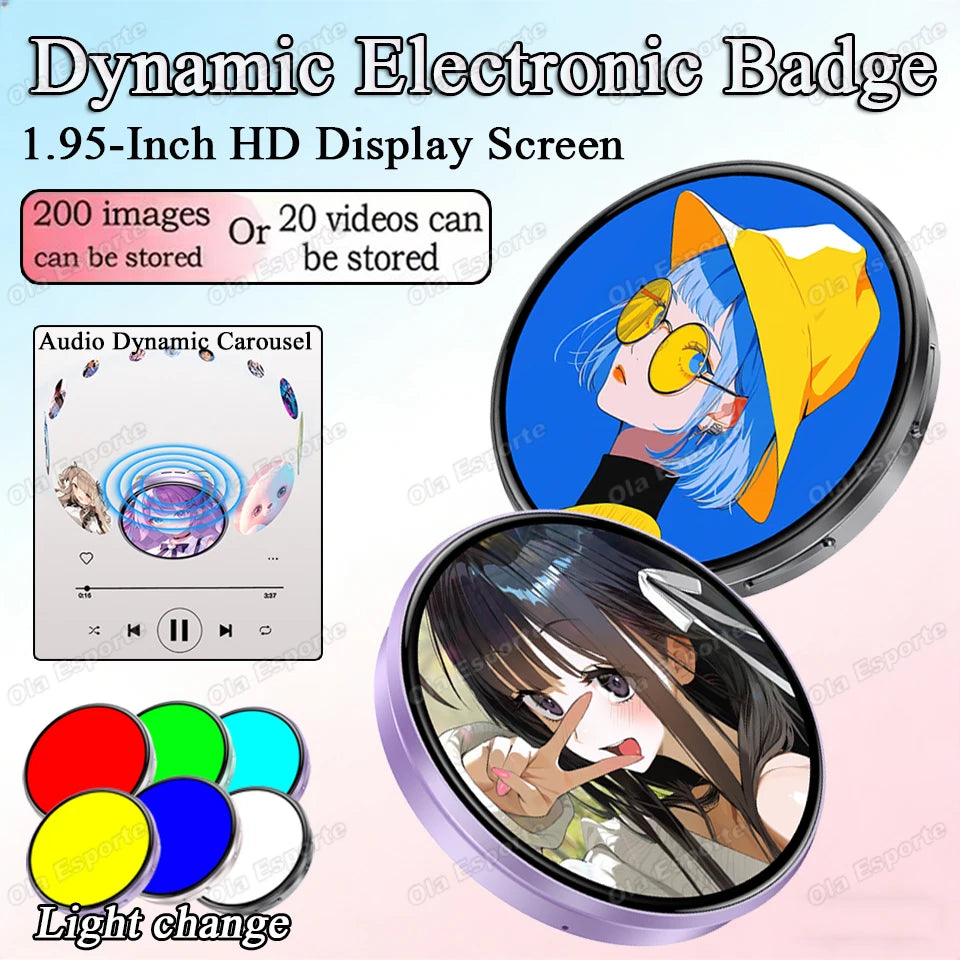M3 Bluetooth Smart Badge – 1.95" HD Touch Screen Wearable Display