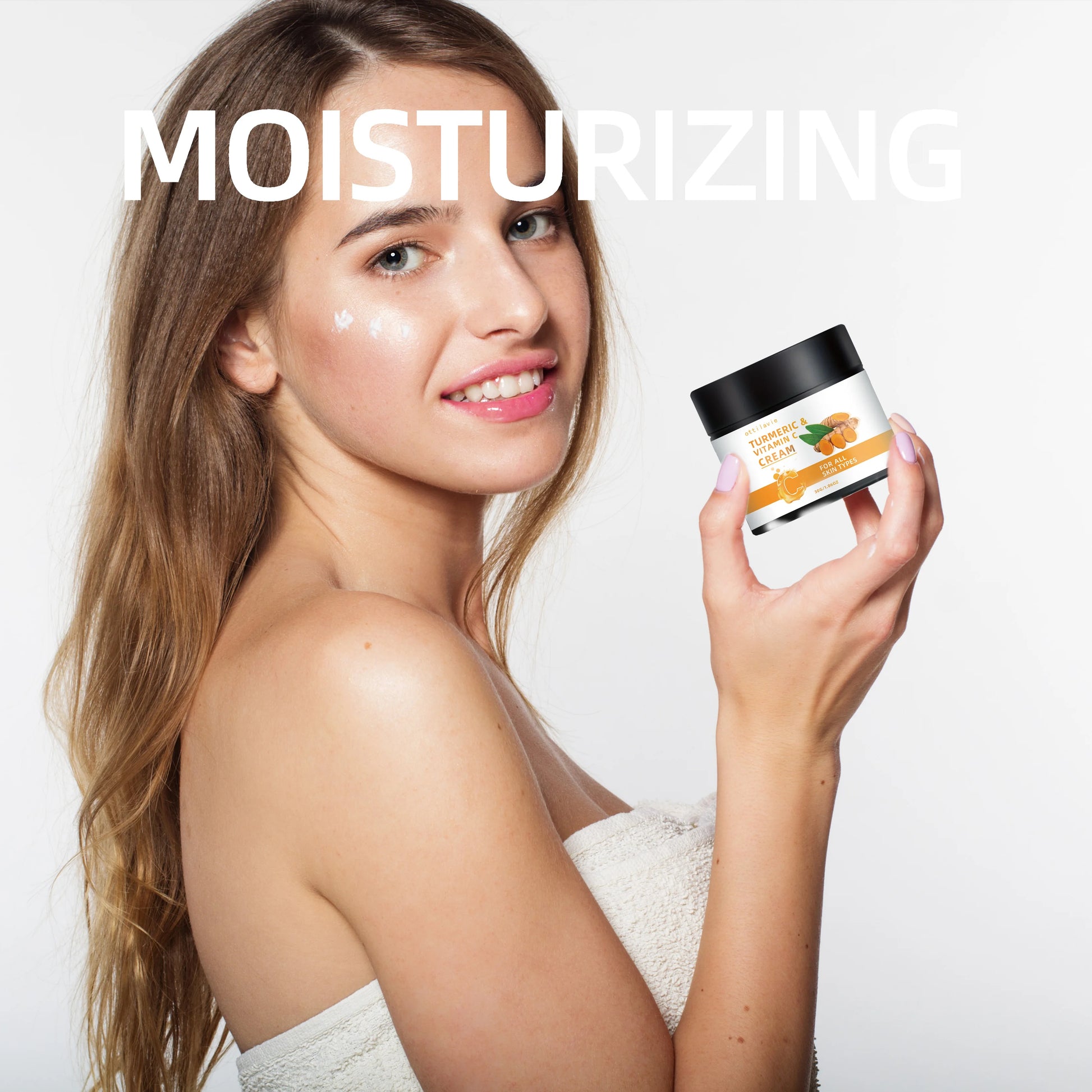 Turmeric & Vitamin C Cream -Lightweight Nourishment for Face& Neck, Fast-Absorbing HydrationAll Skin Types Peaceful Pleasures Health and Wellness