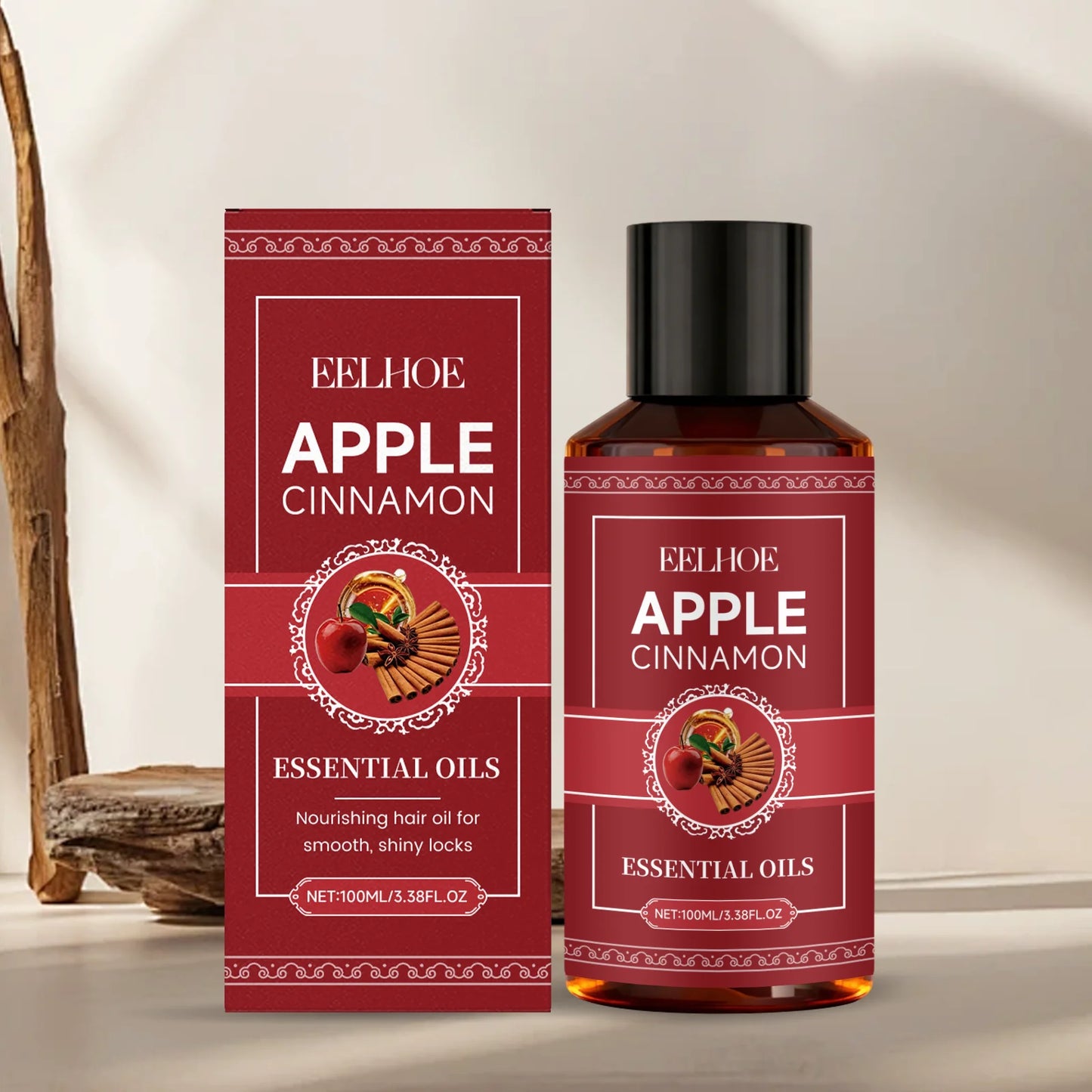 Apple Cinnamon Essential Oils Deeply Nourishing Improving Dry Hair Quality Strengthens Ends Reducing Split Moisturizing Hair Oil Peaceful Pleasures Health and Wellness