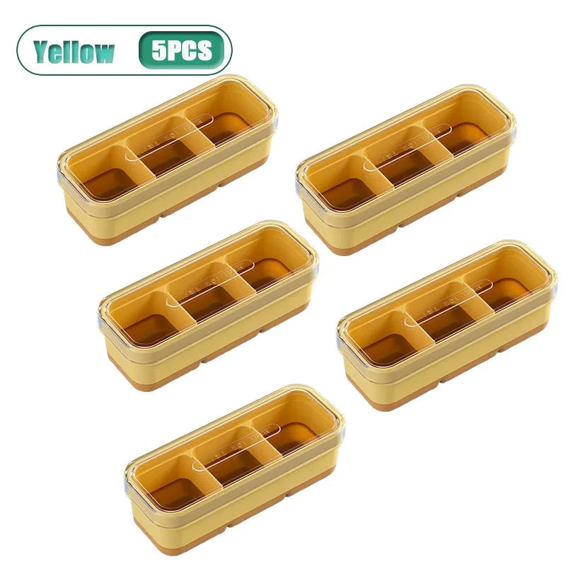 3-Compartment Silicone Ice Cube Tray with Lid – BPA Free