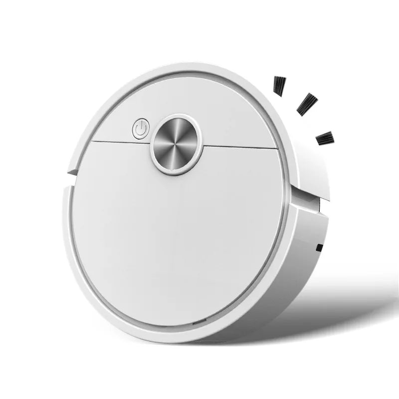 3 in 1 Robot Vacuum Rechargeable Sweeping Machine Strong Suction Compact Cleaning Machine for Pet Hair Stubborn Dirt Peaceful Pleasures Health and Wellness WHITE
