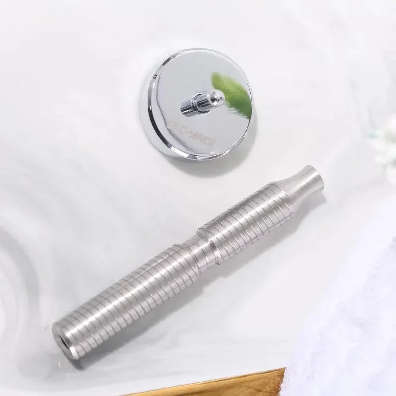 Yaqi Comfortable Grip 88mm Length Solid Stainless Steel Safety Razor Handle For Mens Durability Professional Grooming Essential Peaceful Pleasures Health and Wellness