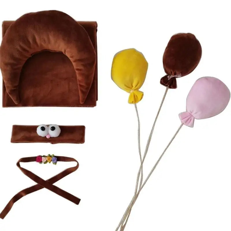Newborn Photography Props Set – Moon Pillow, Blanket & Headbands