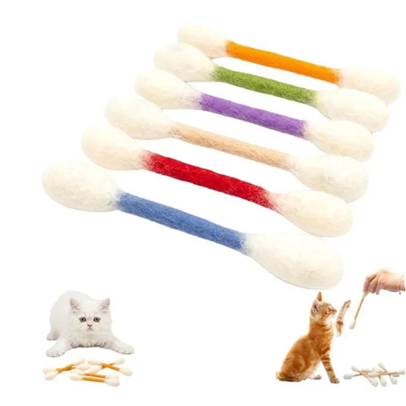 Cotton Swab Catnip Toy 6-Pack | Kitten Biting & Teeth Cleaning
