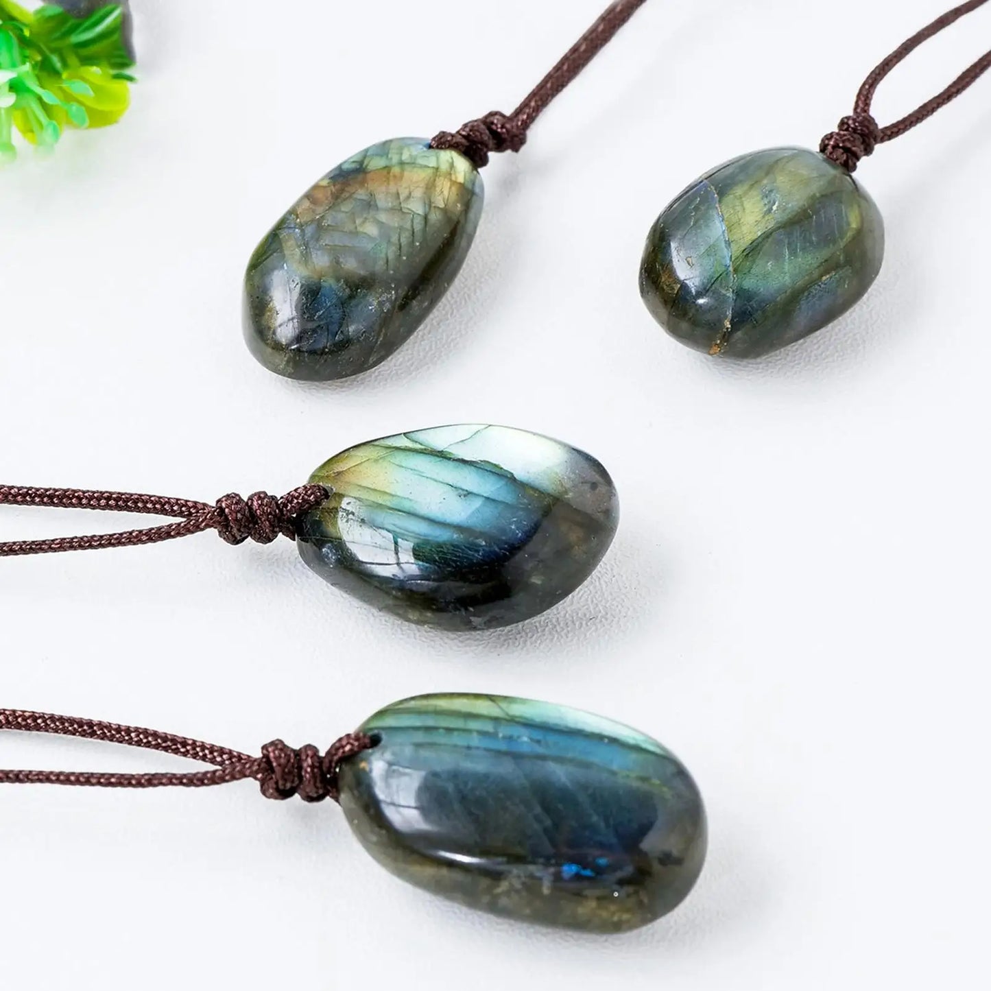 Blue Labradorite Moonstone Crystal Pendant Necklace | Boho