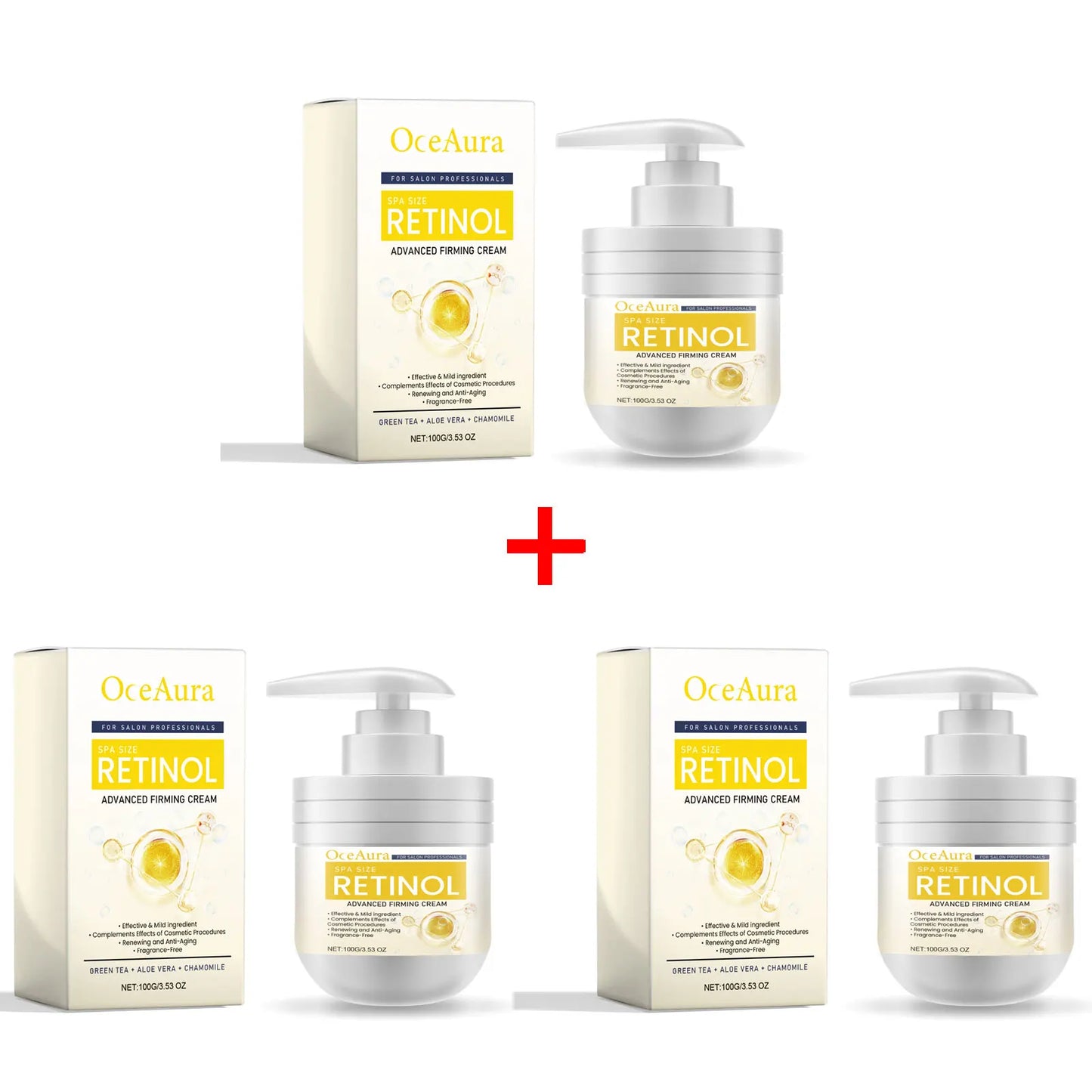OceAura Retinol Anti-Aging Face & Body Moisturizer Cream 100g