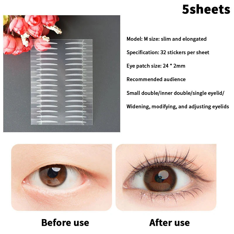 Invisible Double Eyelid Tape Stickers S/M/L – 3/5/10 Sheets