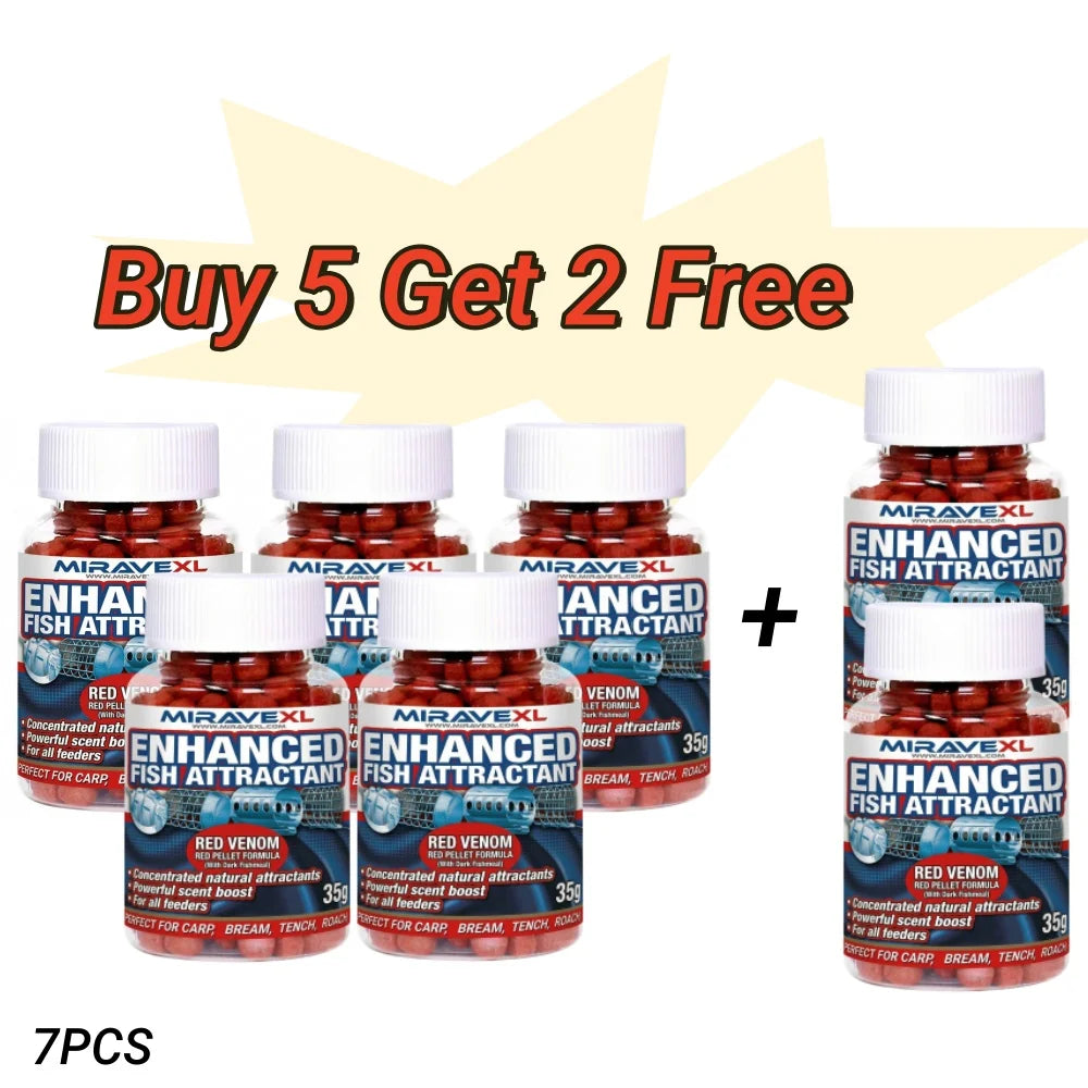 MIRAVAL Enhancer Fish Attractant Red Pellet Bait High Protein Concentrated Scent Carp Bream Roach Feeder Fishing Accessories Peaceful Pleasures Health and Wellness 7PCS