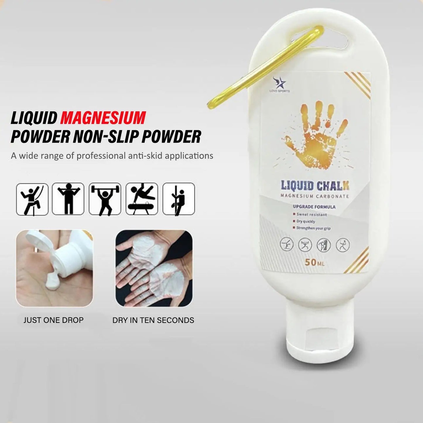 Liquid Chalk Grip Powder 50/100/200ml – Gym, Climbing & Pole