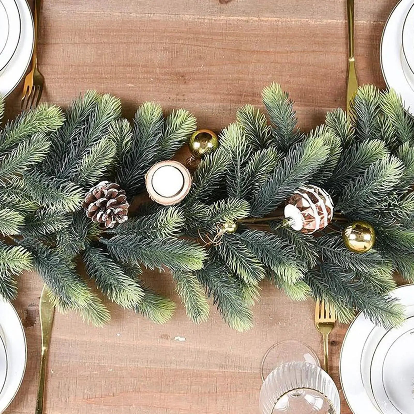78.74" Artificial Pine Cedar Branches | Faux Christmas Stems Artificial Christmas Stems Peaceful Pleasures Health and Wellness