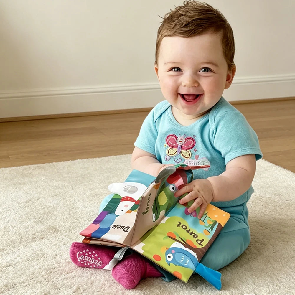 Baby Crinkle Cloth Book | 3D Animal Sensory Toy for Infants