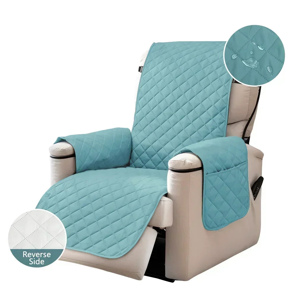Recliner Sofa Covers Washable Changeable Slipcovers Non Slip for Kids/Dogs/Pet Washable Furniture Protector with Elastic Strap Peaceful Pleasures Health and Wellness Light Blue 3pcs