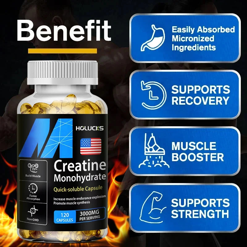 High Potency Creatine 3000mg Capsules, Support Brain & Muscle Cell Energy, Increases Power Output & Exercise Performance Peaceful Pleasures Health and Wellness