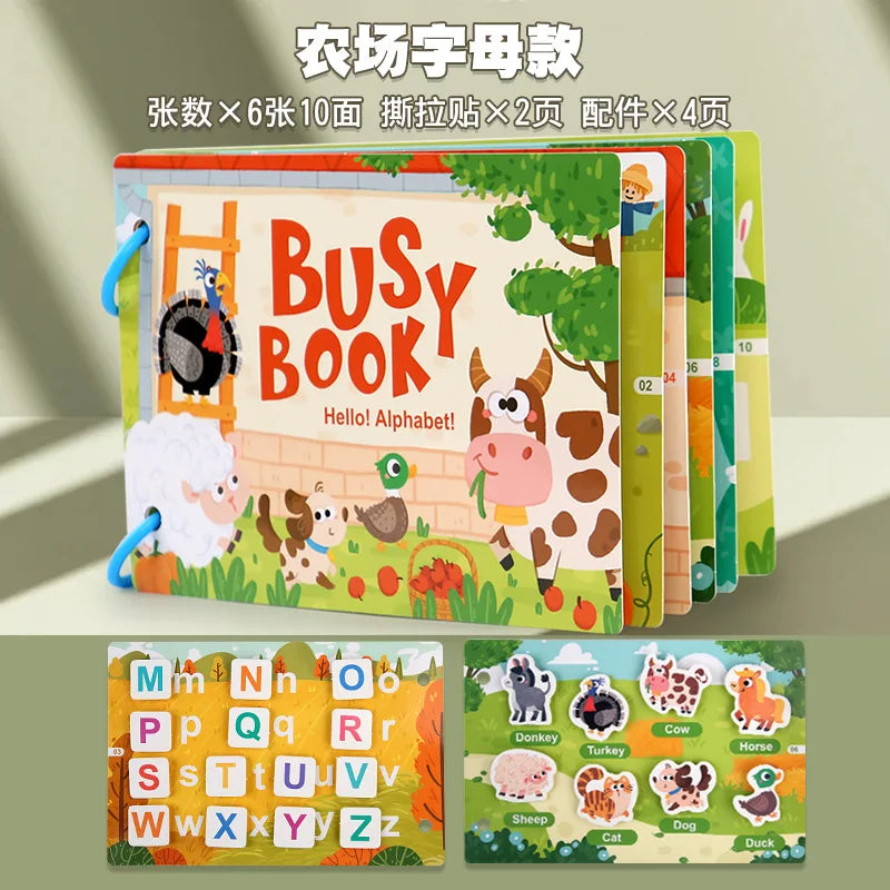 Montessori Busy Book Toddlers 1-3 Year Old Preschool Learning